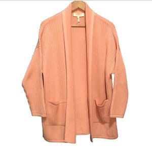 Escada rib knit oversized open front wool cardigan